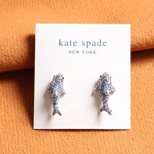 Kate Spade | California Dreaming Shark - Silver Blue Stud Earrings